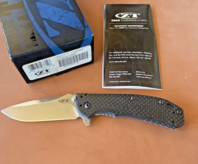 ZT 0566CF Rick Hinderer Elmax Carbon Fiber Assisted Knife w/ Box Papers