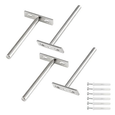 4 Pcs 5 Inch Floating Shelf Bracket Blind Shelf Bracket Hidden Brackets for F.