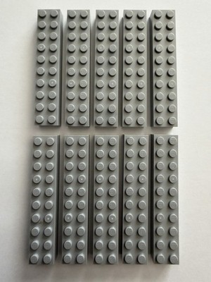 LOT  (10)  BRAND NEW LEGO 2x10 2x1x10 LIGHT GRAY Brick 4617860 Brick 3006 92538