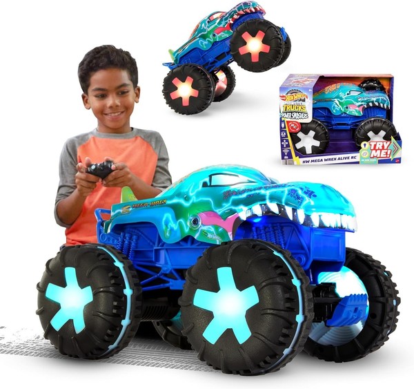 Hot Wheels Monster Trucks Mega-Wrex Alive RC Ferngesteuertes Auto 1:15 JBD90 NEU-image