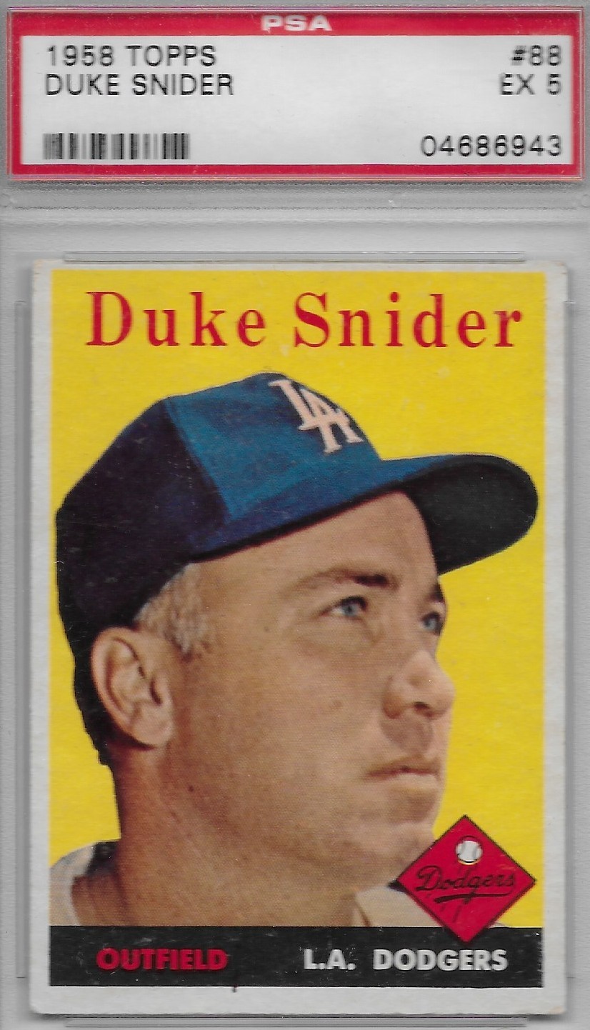 1958 Topps #88 Duke Snider - PSA 5 EXCELLENT - HOF - Los Angeles Dodgers