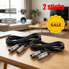 2Pack 10ft shielded 3-pin XLR microphone exte...