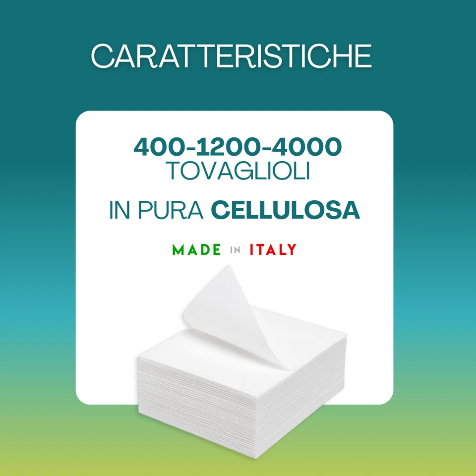 [10 Conf. da 400] 4000 Tovaglioli di Carta Monovelo 33x33 Cm in Pura Cellulosa - Immagine 3 di 4