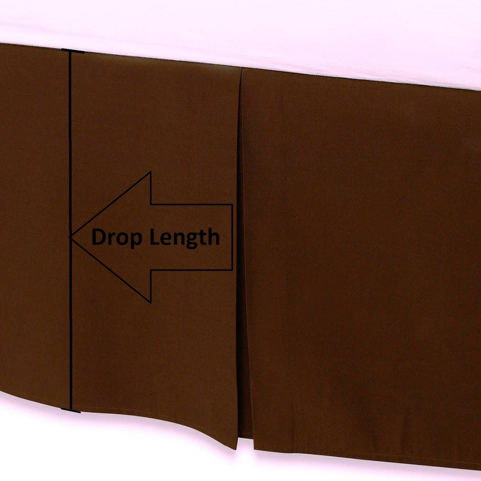 Saia de cama sob medida 4 lados, algodão chocolate maciço 625 TC, canto dividido/aberto - Imagem 3 de 4