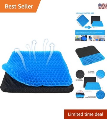 Double Thick Honeycomb Gel Seat Cushion for Ultimate Pressure Relief - 15.6''x15''