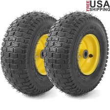 Heavy Duty Tire Wheel Set Lawn Mower Turf Safe 3in Hub 4 Ply 400LB Capacity New