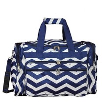 World Traveler Chevron 19-inch Duffel Bag, Navy White Chev, One Size 81T19-1...