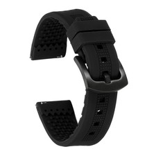 Silicone Watch Bands 20mm Soft Watch Bands with Black Buckle, Black