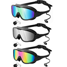GMOX Swim Goggles 3 Pack Anti-Fog UV Protection 180  Wide View Swimming Glasses