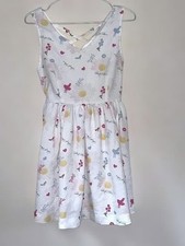 LIZ LISA Mini Dress Sleeveless Floral Lip Pattern Back Ribbon US 4 8 10 Japan