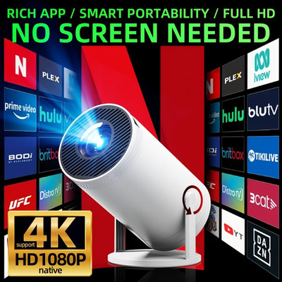 1080P Smart, Mini Projector 4K Support, WiFi Home Theate,r Screen Mirror