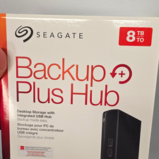 Seagate Backup Plus Hub 8TB Desktop External HDD USB Hub/Port Black
