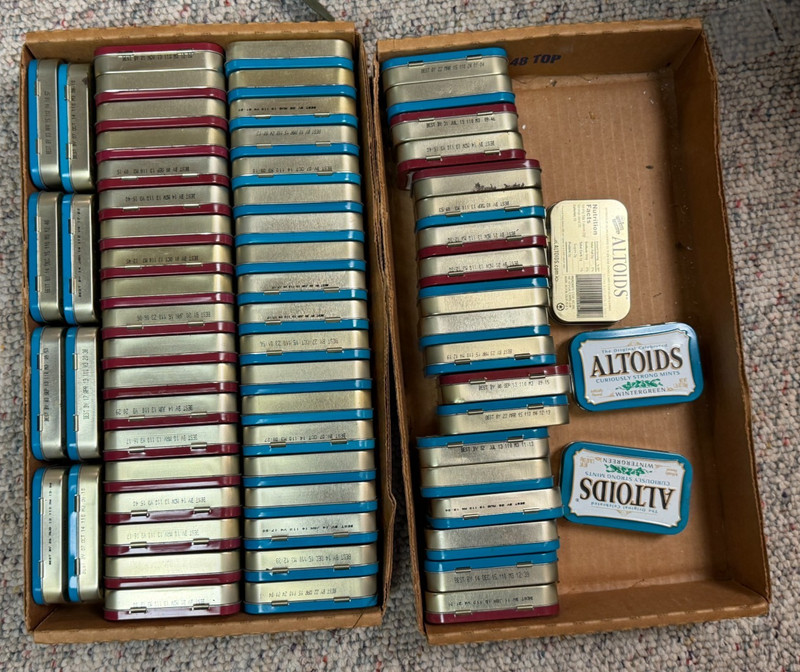 10 Altoid Empty Tins use for EDC, small item storage, hobby, Bushcraft