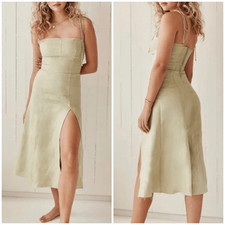 Reformation Liesel Linen Midi Dress Size 6