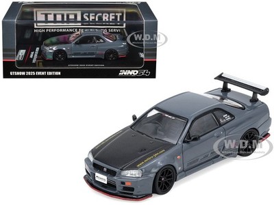 NISSAN SKYLINE GT-R R34 TS RHD GRAY GTS '25 1/64 INNO MODELS IN64-R34TS-GTSHOW25