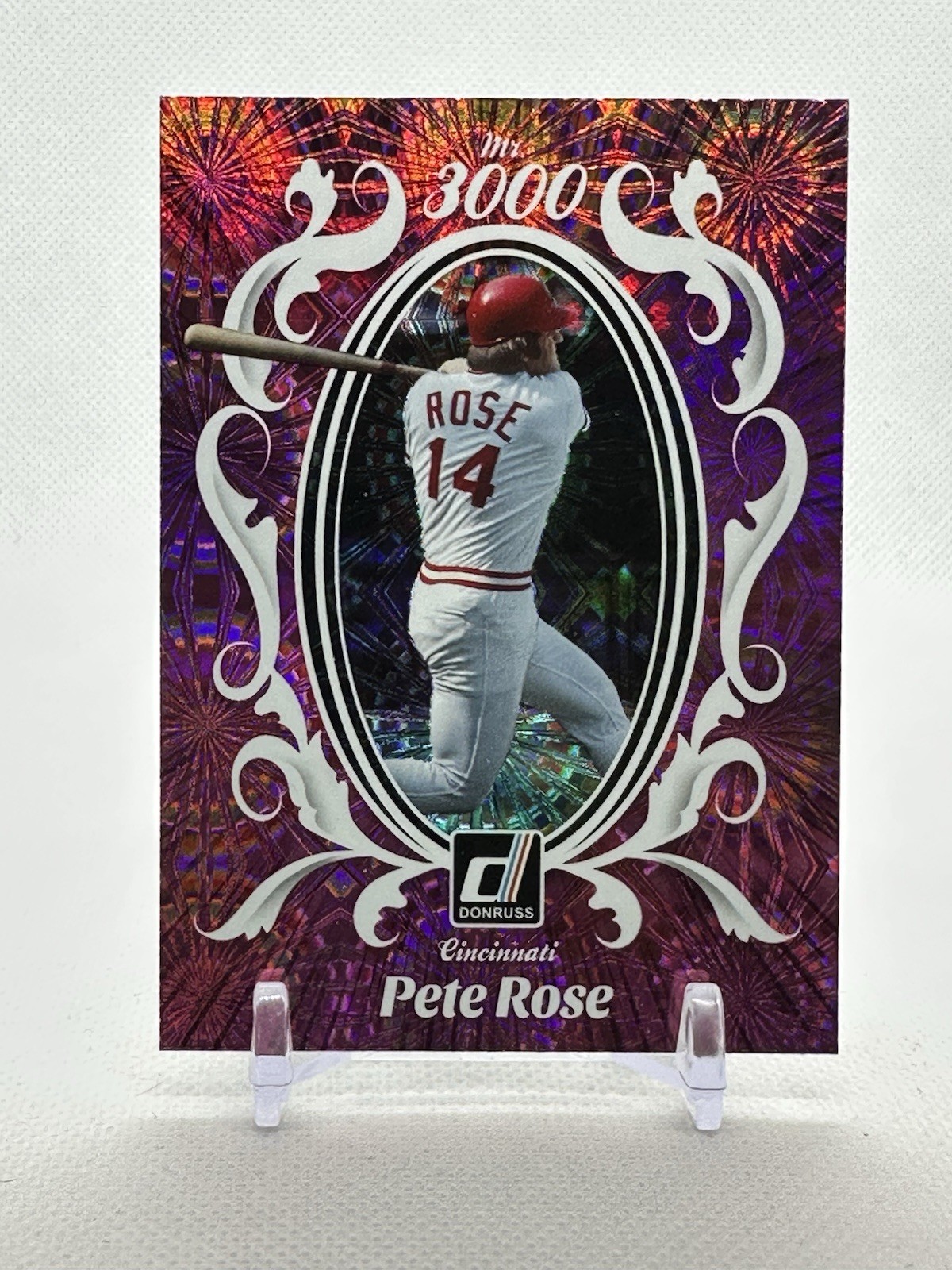 Pete Rose 2023 Donruss #M3K-17 Pink Fireworks Mr. 3000 Cincinnati Reds