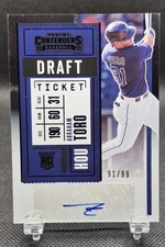 2020 Contenders 2 Variation A Draft Ticket Blue /99 Abraham Toro Rookie Auto RC