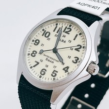 ALBA AQPK401 Seiko Alba Quartz Men's Watch Japan Analog White Black Nylon Belt