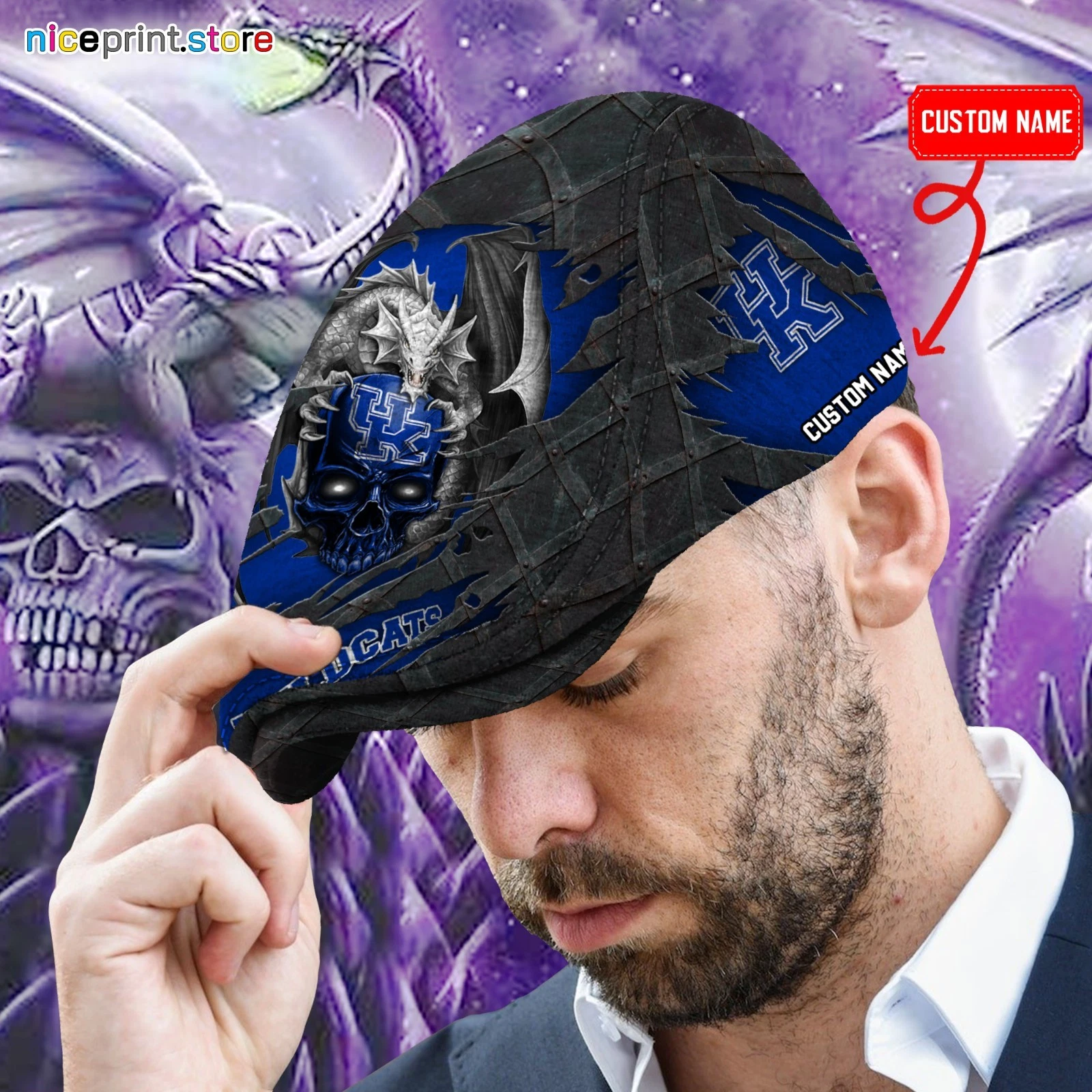 Kentucky Team Wildcats Jeff Cap Wildcats Driver Cap Camo Hat Flat Cap