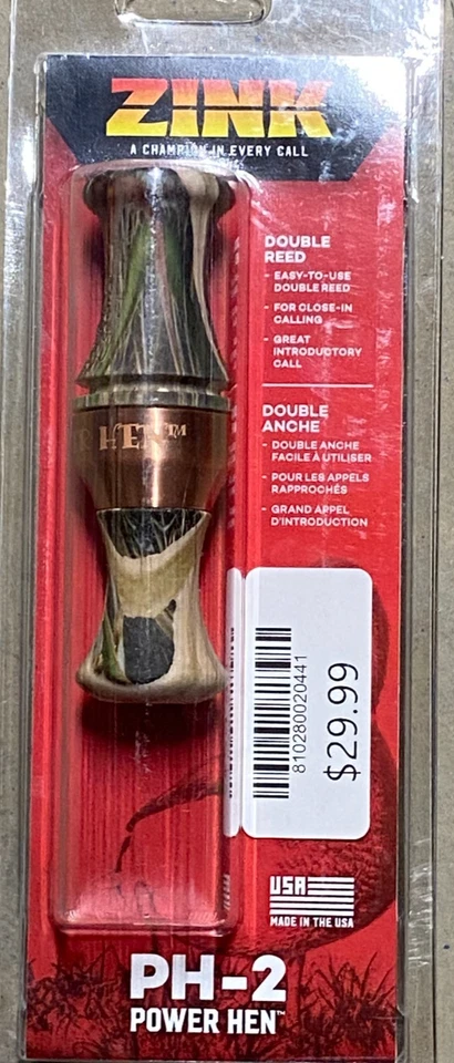 Zink Power Hen PH-2 Duck Call Mallard Camo NEW SEALED Retail $39.99 - Image 2 of 3