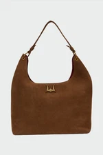 Myra Bag Loyal West Large Shoulder Bag In Suede Leather