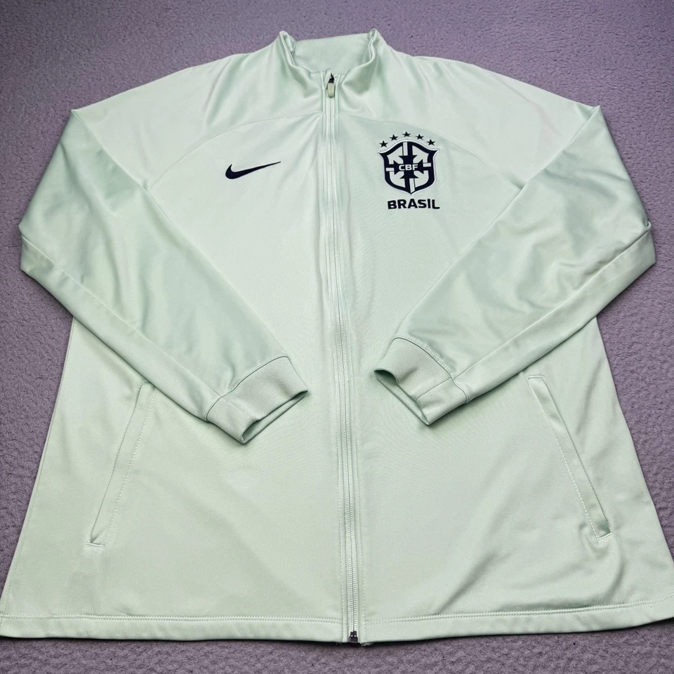 Brazil National Team Jacket Mens XL Mint Green Soccer CBF Dri-FIT Full Zip Nike - Image 3 of 4