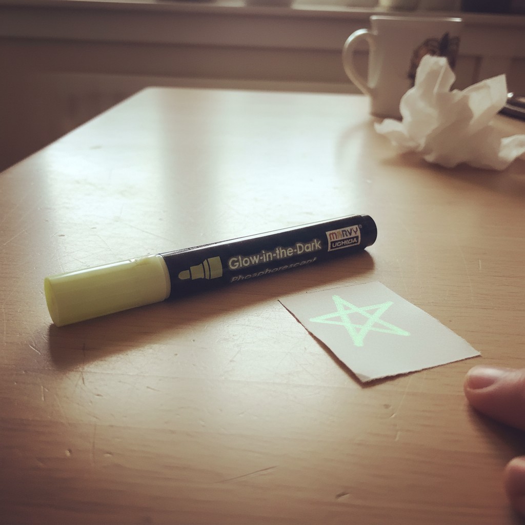 DecoFabric Glow-in-the-Dark Phosphorescent Fabric Marker - Fine Point (3mm), ...