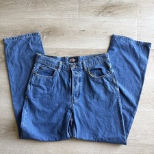Dickies Men  s Straight Fit Blue Denim Jeans 5-Pocket Mid Rise Size 33. Loose fit