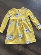 Tea Collection Mustard Yellow Floral Long Sleeve Girl  s Size 6 Dress