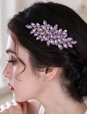 Sparkling Rhinestone Hair Comb Teardrop Rhinestone Wedding Headpiece Handmade...