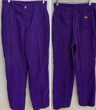 Vintage Purple LEVIS Corduroy Pants Wide Leg Sz 16 30 Waist Scovill Zipper 70s