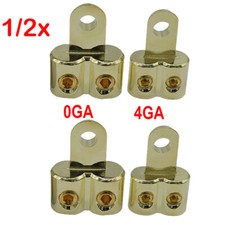 1/2pcs 0/4 Gauge Screw Wire Butt Ring Terminal Connectors Car Audio Wire Power