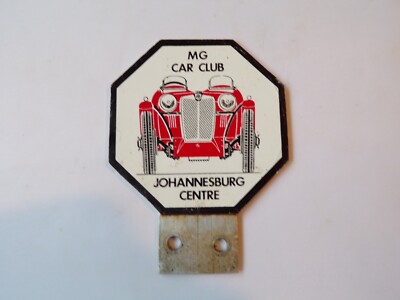 VINTAGE JOHANNESBURG ZENTRUM SÜDAFRIKA MG CAR CLUB STOßSTANGE GITTER ABZEICHEN EMBLEM