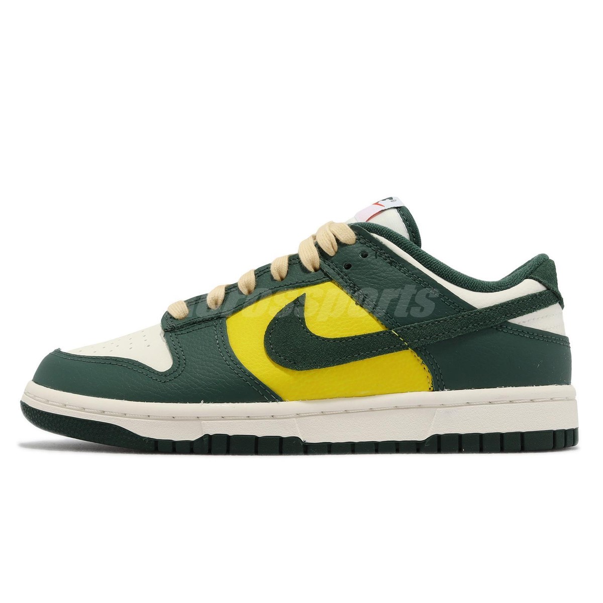 国内配送 NIKE WMNS DUNK LOW SE SAIL /NOBLE GREEN-OPTI YELLOW Nike Wmns Dunk Low SE Noble Green Sail Yellow Women Casual