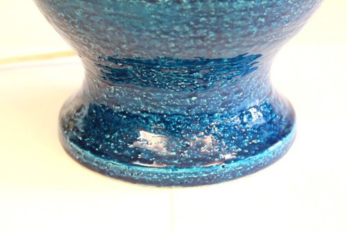 Big Bitossi Raymor Aldo Londi Vintage Italian Pottery Lamp Raymor Turquoise 30" - Picture 4 of 14