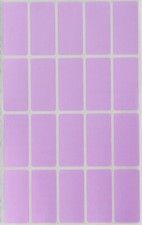 Rectangle Pastel Purple Label in Various Sizes 1 "x "- 4" x 2" 15 Sheets