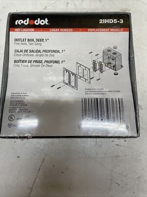 2IHD5-3 R-DOT 3/4-INCH HUB SIZE FIVE-OUTLETS TWO GANG DEEP