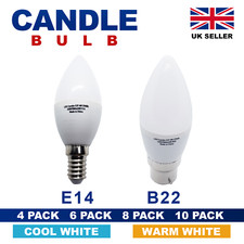 Image of 4/6/8 Pack LED CANDLE Bulbs E14 SES B22 Bayonet Energy Saving Warm Cool light