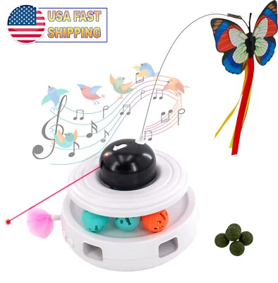 5 STAR SUPER DEALS Cat Motion Toy w/ Sound, Track Ball w/ Cantip Pouch, Automatic Laser Interactive