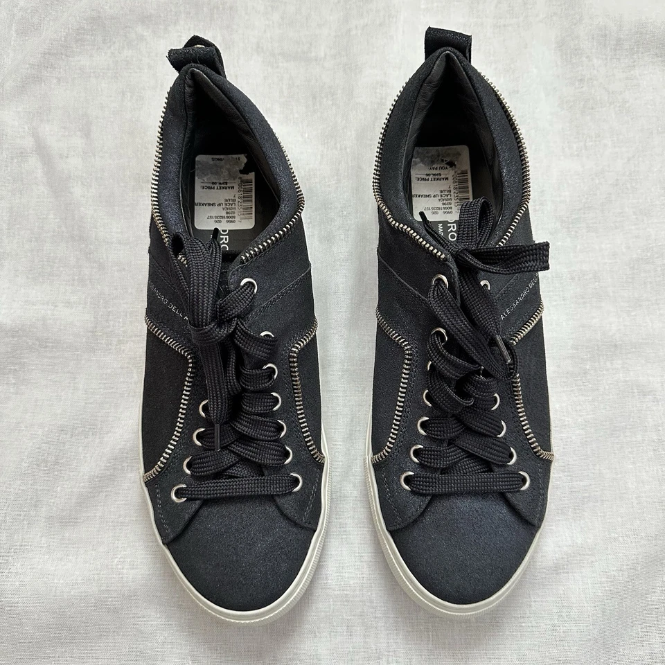 Nuevo $395 Alessandro Dell Acqua Cuero Cremallera Tenis Para Hombre Talla EU 40 US 7 Foto 3 de 4