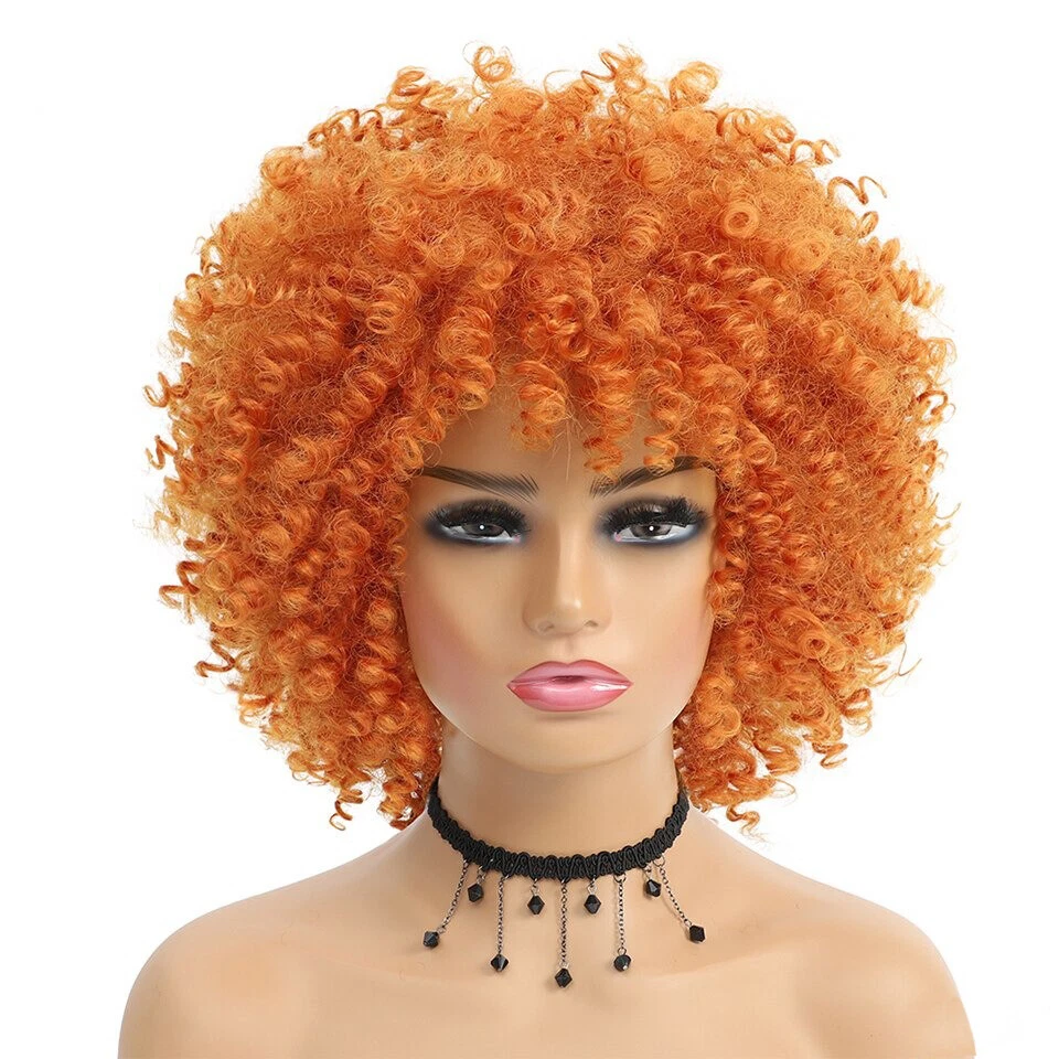 Orange afro deals wig