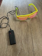 Light-Up Neon Rave Flashing Glasses - EL Wire LED Sunglasses - Party, 80s, EDM