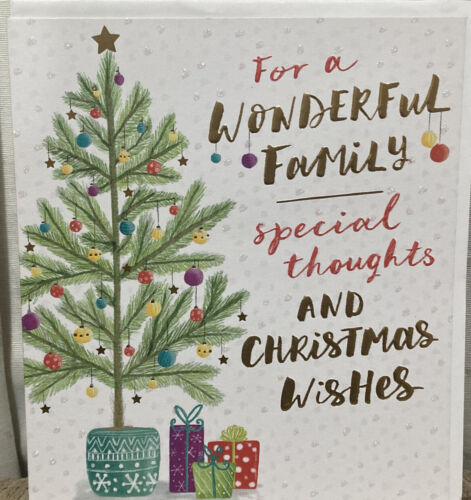 Christmas Card ‘For A Wonderful Family’ Special Thoughts Card (Smaller size) - Picture 1 of 3