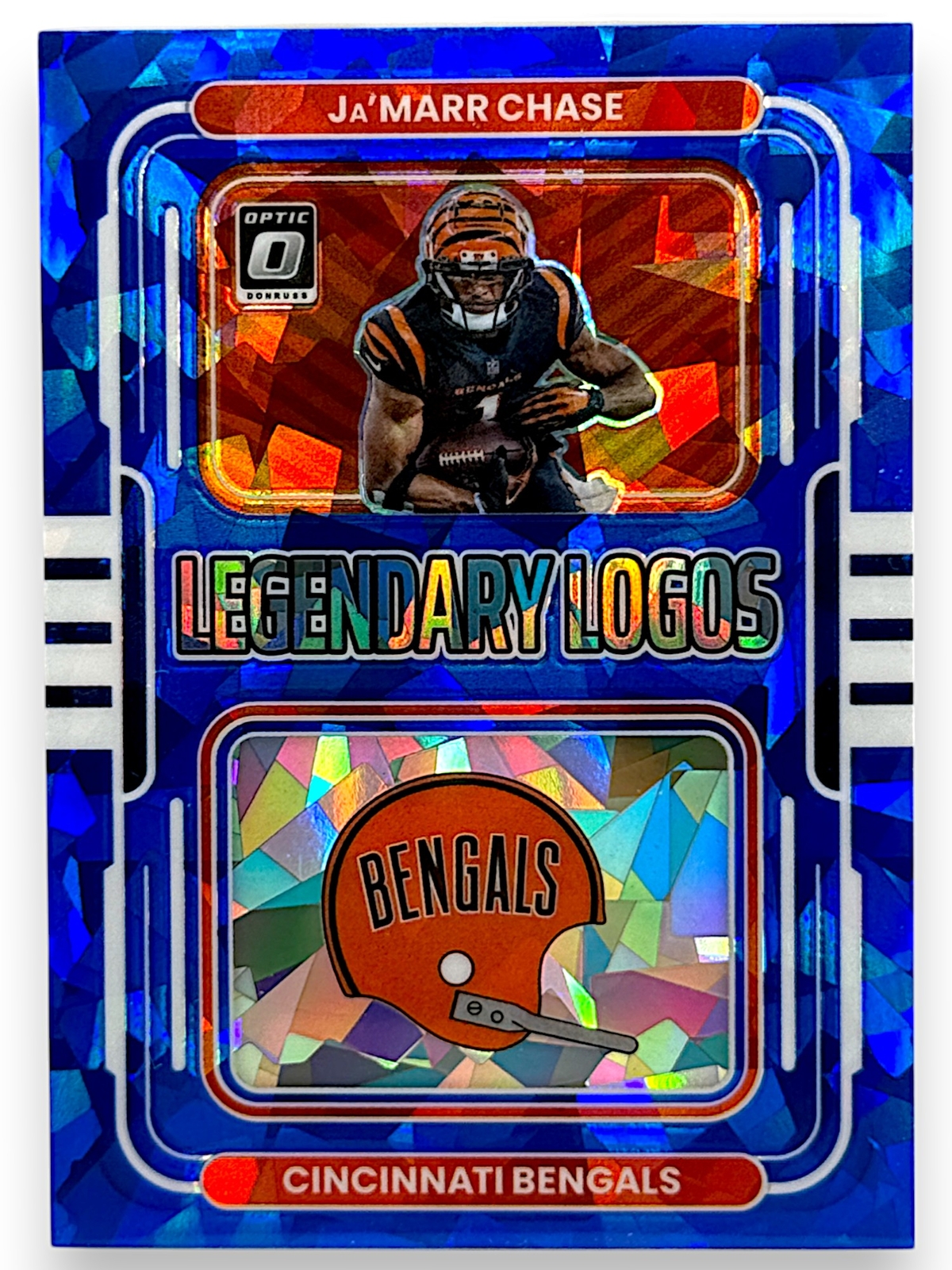 2022 Donruss Optic #LL-7 Ja'Marr Chase #/15 Legendary Logos Ice SN,SSP