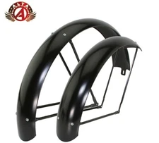 ALTA 26 X 4.00 FAT/CHOPPER STEEL BICYCLE CLASSIC STANDARD BLACK FENDER SET.