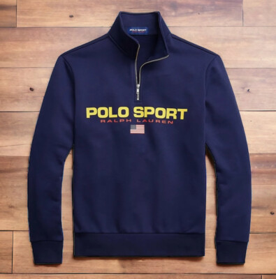 Polo Sport RRL Ralph Lauren Quarter Zip Fleece Pullover Sweatshirt 