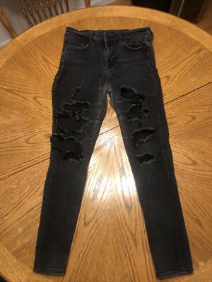 american eagle skinny black jeans womens Size 8 Next Level Stretch