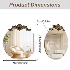 Vintage Round Decorative Wall Mirror Hanging Mirrors Large Circle Antique Gold