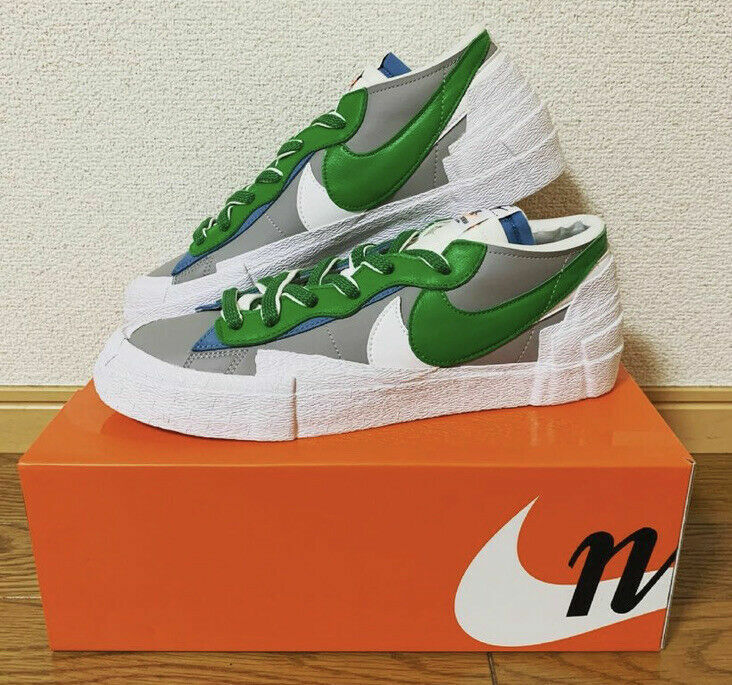 Sacai x Nike Blazer Low 10.5 Medium Grey Classic Green White DD1877 001