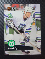 1991-92 Pro Set PAUL CYR Hartford Whalers Hockey NHL FRENCH ERROR Card #88